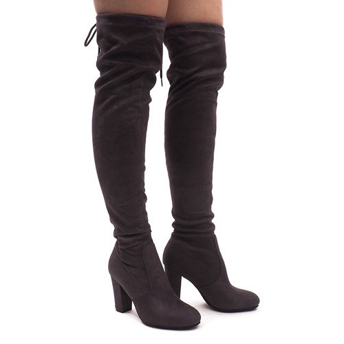 Suede čizme na polu 6221-2 sive siva