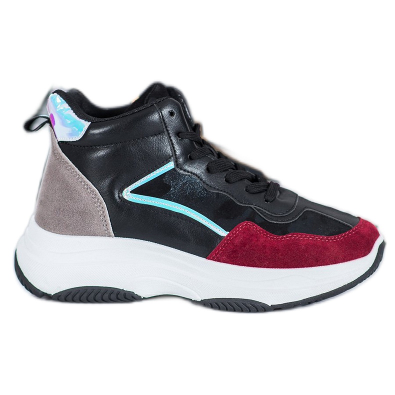 Ideal Shoes Visoke čizme na platformi crno raznobojna