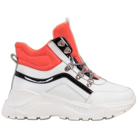 Ideal Shoes Modne čizme bijela narančasta višebojan