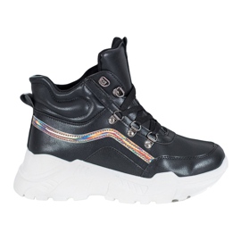 Ideal Shoes Modne čizme crno