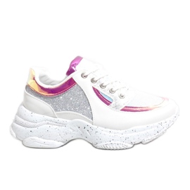 Bijele sportske tenisice s HL-08 bijela višebojan