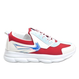 Ženske bijele sportske tenisice W-3112 bijela crvena višebojan
