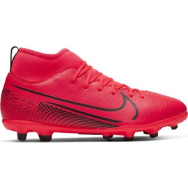 Nike Mercurial Superfly 7 Club FG / MG Jr AT8150-606 nogometne cipele crvena narančaste i crvene