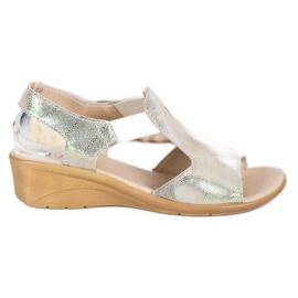 Evento Zlatne kožne sandale zlatni