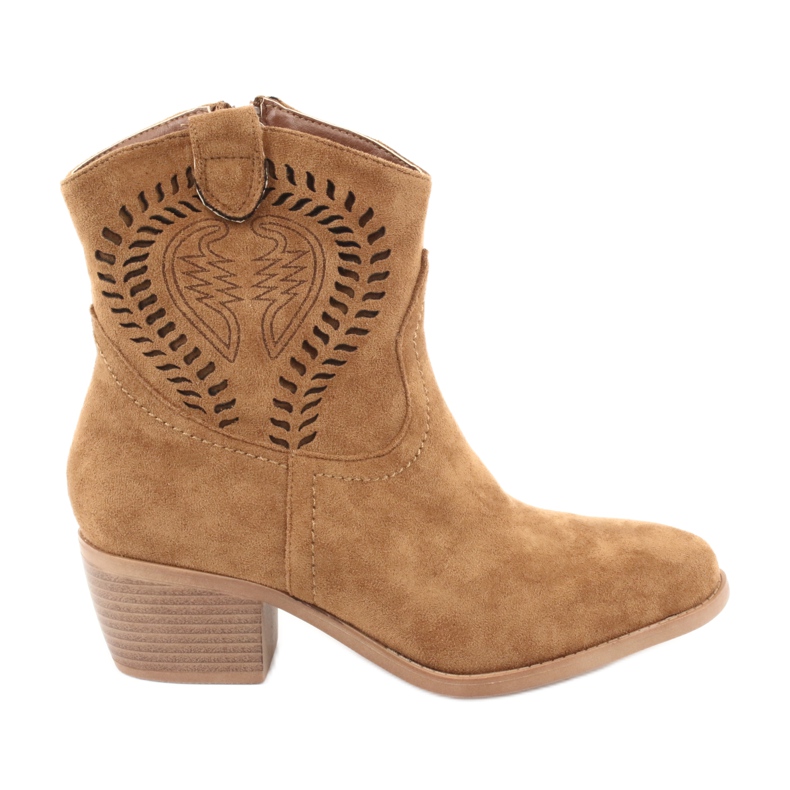 M.Daszyński Ležerne ženske kaubojske čizme Daszyński 1921, antilop smeđa