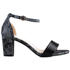 Goodin Elegantne sandale s čipkom crna