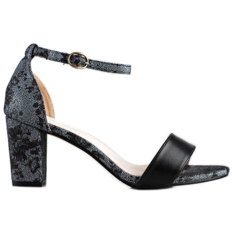 Goodin Elegantne sandale s čipkom crno