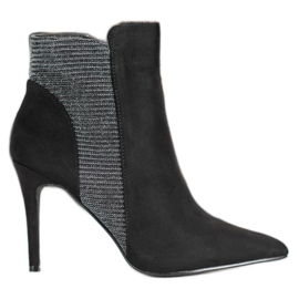 SHELOVET Čizme od antilopa na visoku petu crna