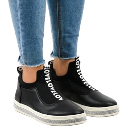 Crne Lycra klizne tenisice 1155-Y crna