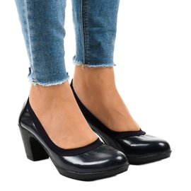 Mornarički lakirane pumpe na stupu 579-2 tamnoplava