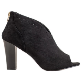 VINCEZA čizme s otvorenim prstom crna