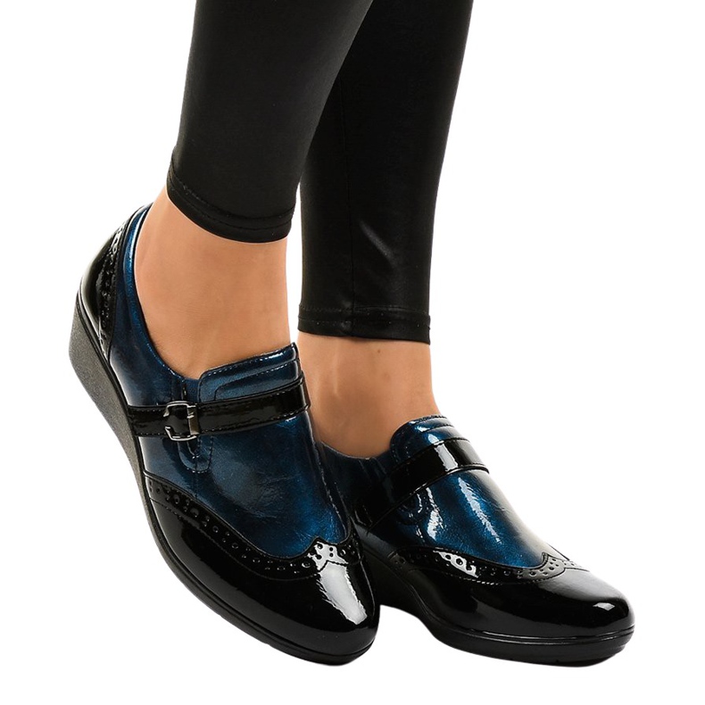 Crne cipele na klin 7-9021 crno mornarsko plava