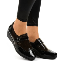 Crne cipele na klin 7-9021 smeđa crna