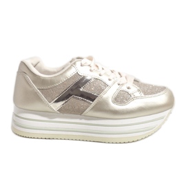 Modne zlatne ženske sportske cipele 1306 zlatni