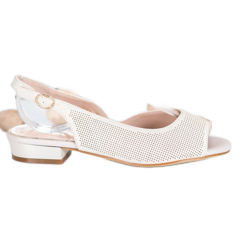 Sergio Leone Ažur sandale na niske pete žuta boja