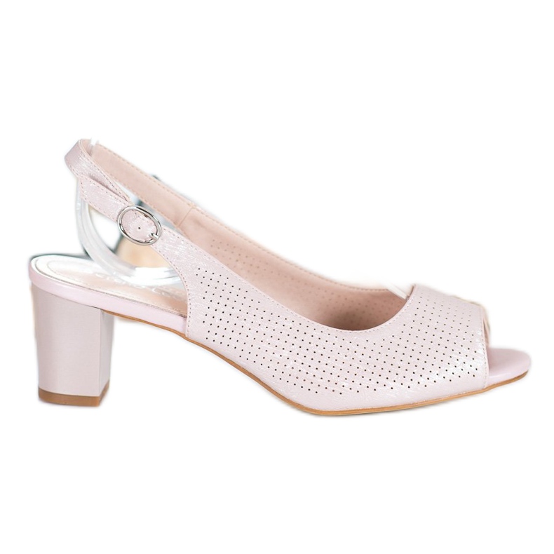 Sergio Leone Ažur sandale na šanku ružičasta