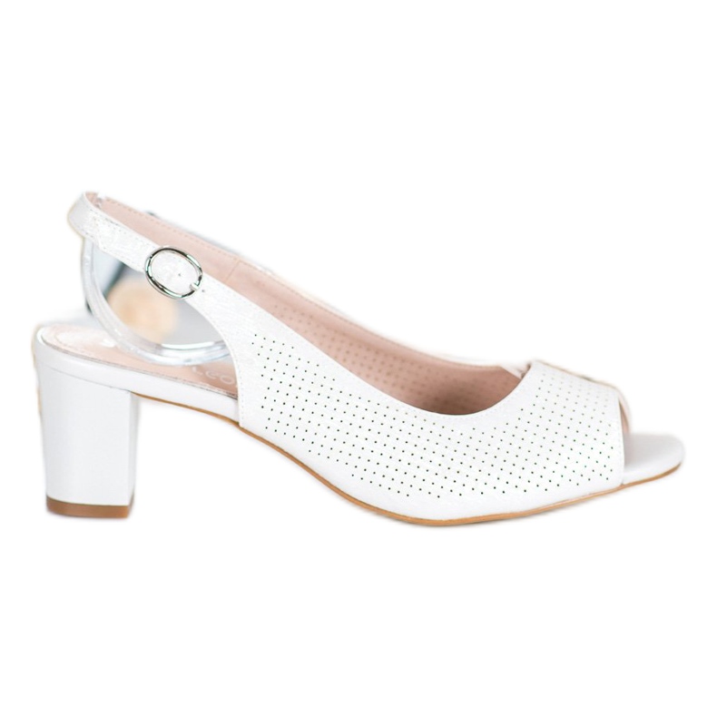 Sergio Leone Ažur sandale na šanku bijela