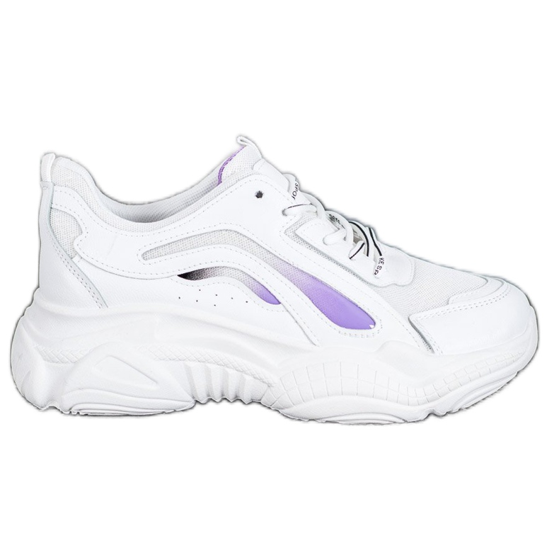 SHELOVET Modne tenisice na platformi bijela