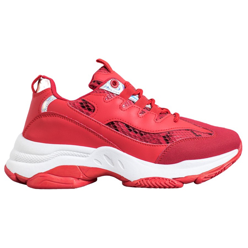 SHELOVET Tenisice sa platformom Snake Print crvena