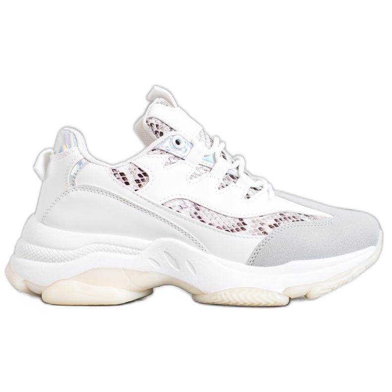 SHELOVET Tenisice sa platformom Snake Print bijela