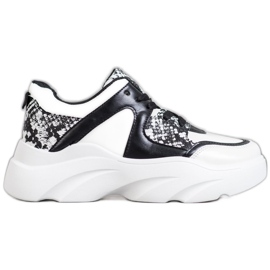 Weide Modne tenisice od eko kože bijela crna