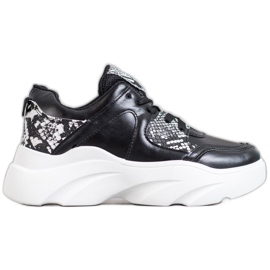 Weide Modne tenisice od eko kože crna