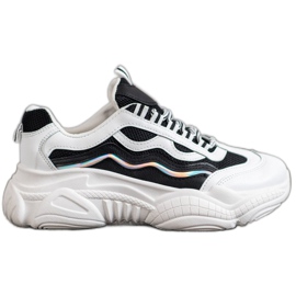 SHELOVET Tenisice na platformi bijela crna