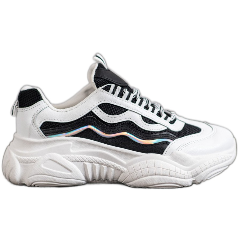 SHELOVET Tenisice na platformi bijela crno