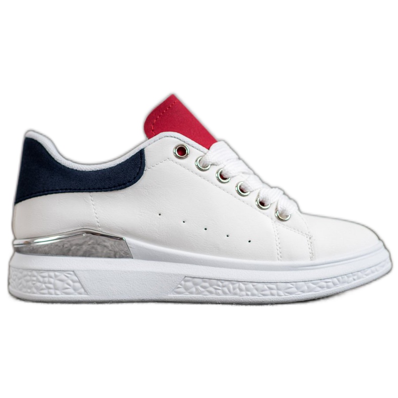 SHELOVET Tenisice na platformi s eko kožom bijela