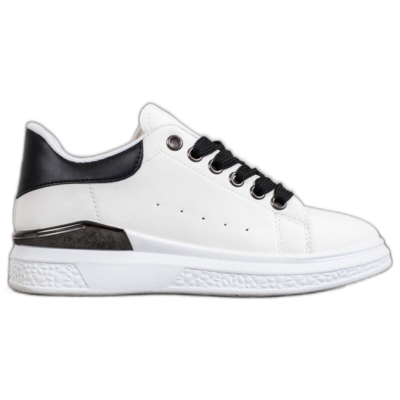 SHELOVET Tenisice na platformi s eko kožom bijela