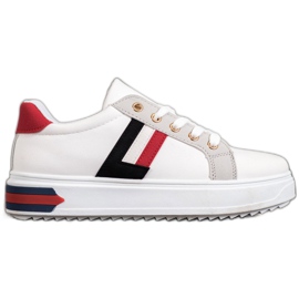 SHELOVET Sportske cipele od eko kože bijela višebojan