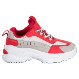 SHELOVET Modne cipele na platformi crvena višebojan