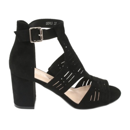 Gornje sandale od antilopa Sergio Leone SK903 crna