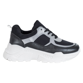 SHELOVET Klasične crne tenisice crna