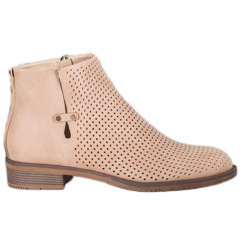 VINCEZA lagane ažurne čizme smeđa