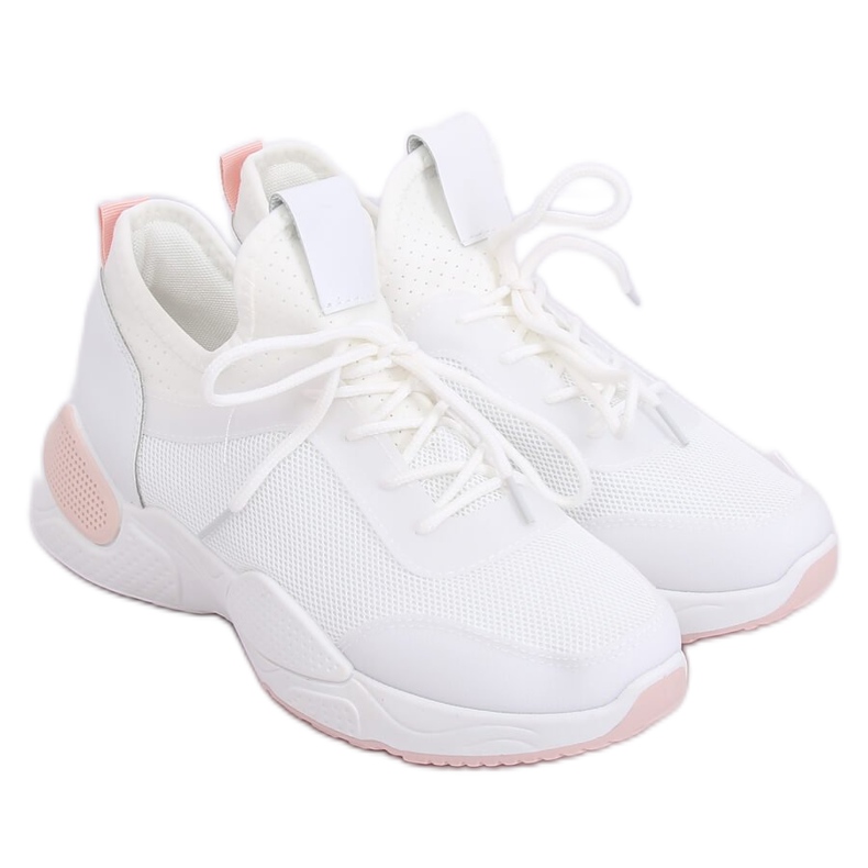 Sportske cipele od bijele mreže B0-547 Ružičasta bijela