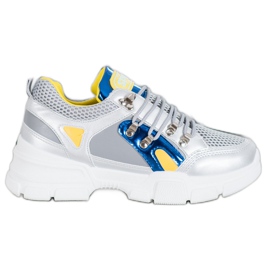 Bella Paris Modne tenisice s mrežom siva višebojan