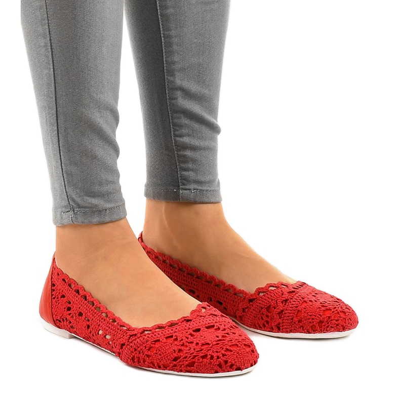 Crvene ažurne balerine 4701 crvena