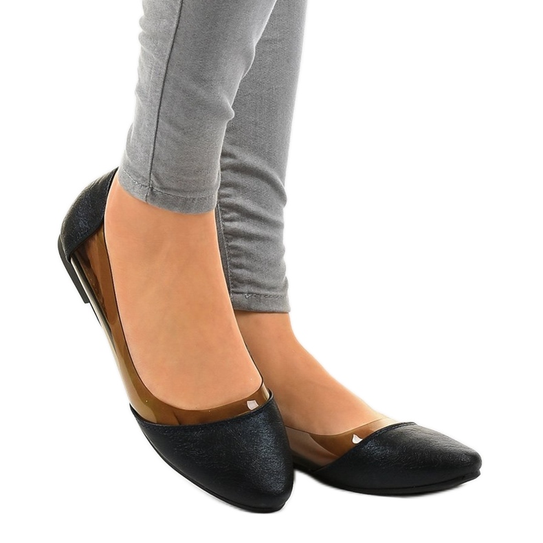 Crne prozirne balerinke B01-1A crno