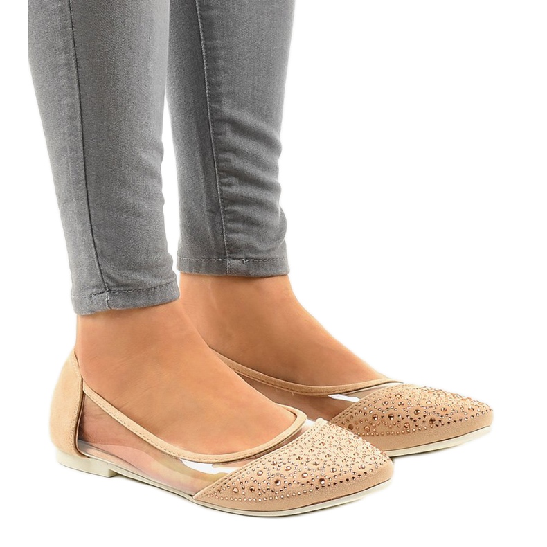 Bež prozirne balerinke B06-11