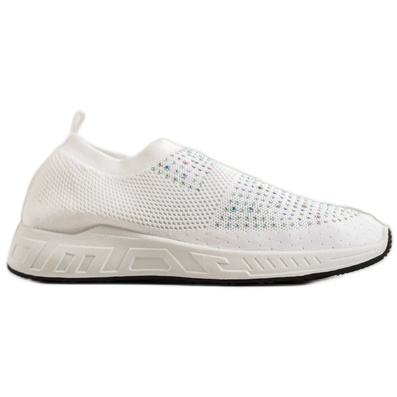 SHELOVET Klizne cipele s kristalima bijela