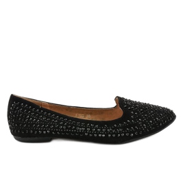 Crne balerinke mokasine ukrašene F160 crna
