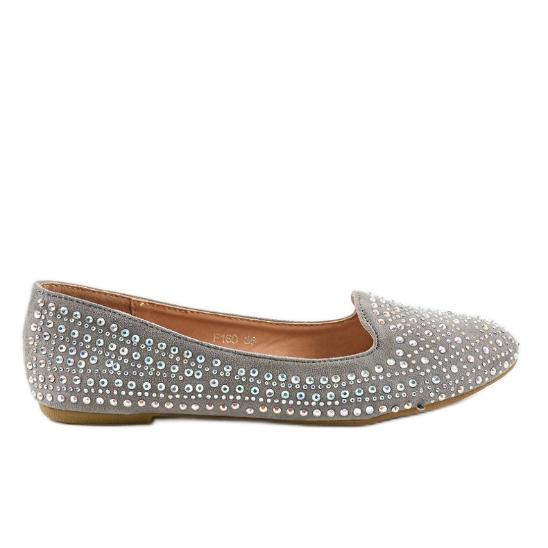 Sive balerinke natikače ukrašene F160 siva