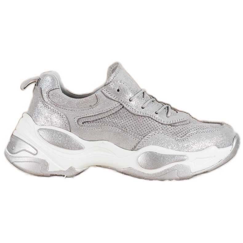 Goodin Kožne tenisice srebro siva