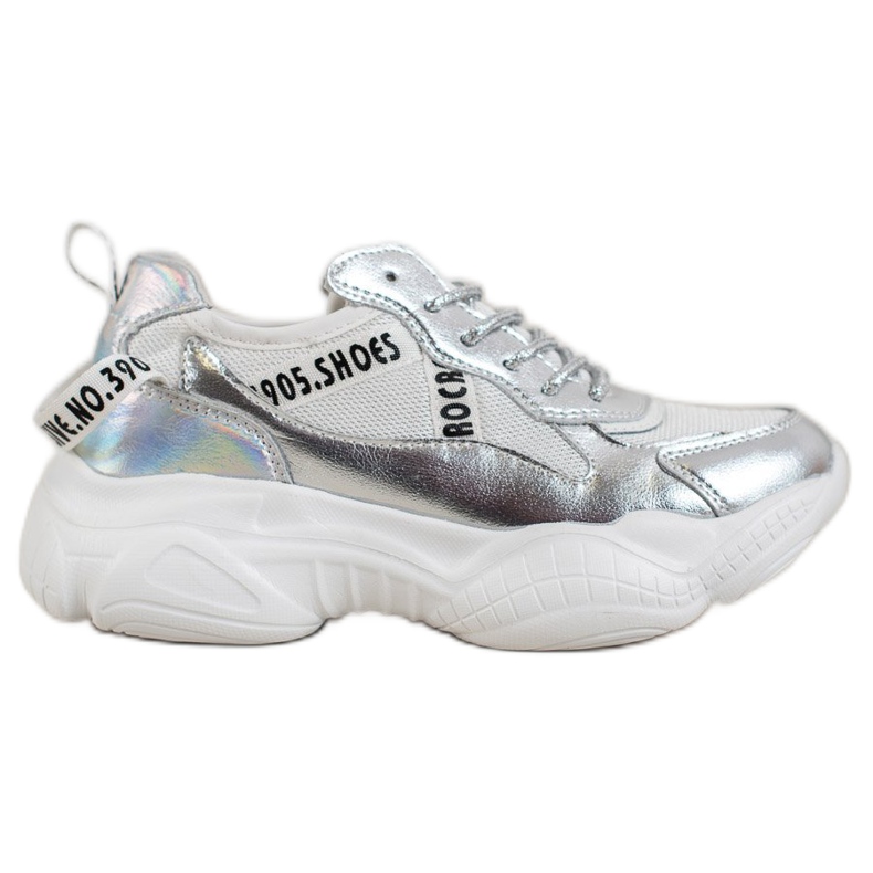 Goodin Srebrne kožne tenisice siva