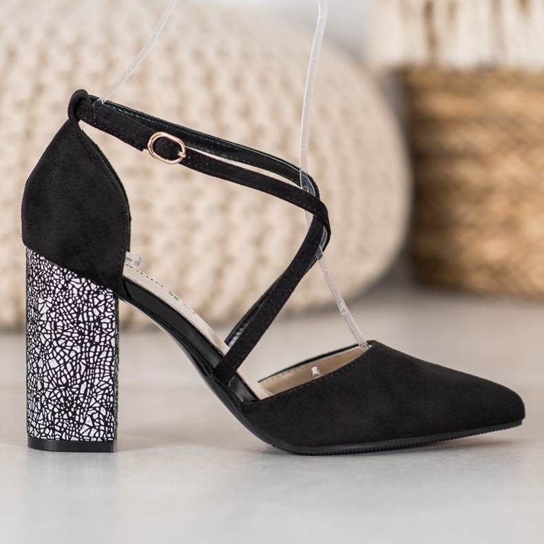 Goodin Modne pumpe na stupu bijela crno