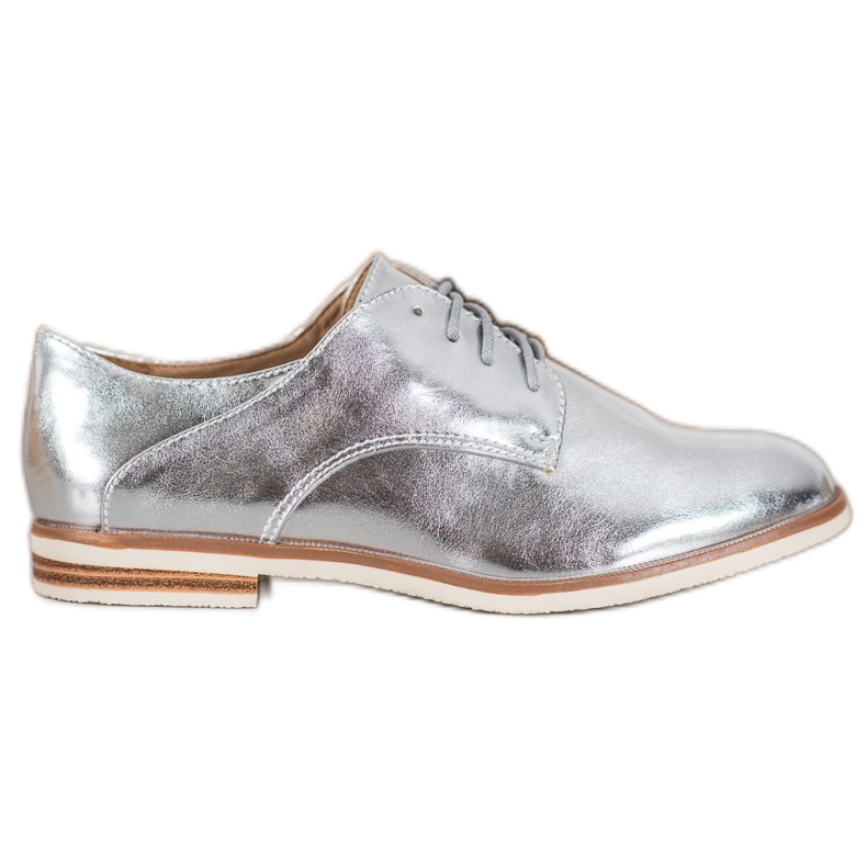 SHELOVET Srebrne cipele s eko kožom siva