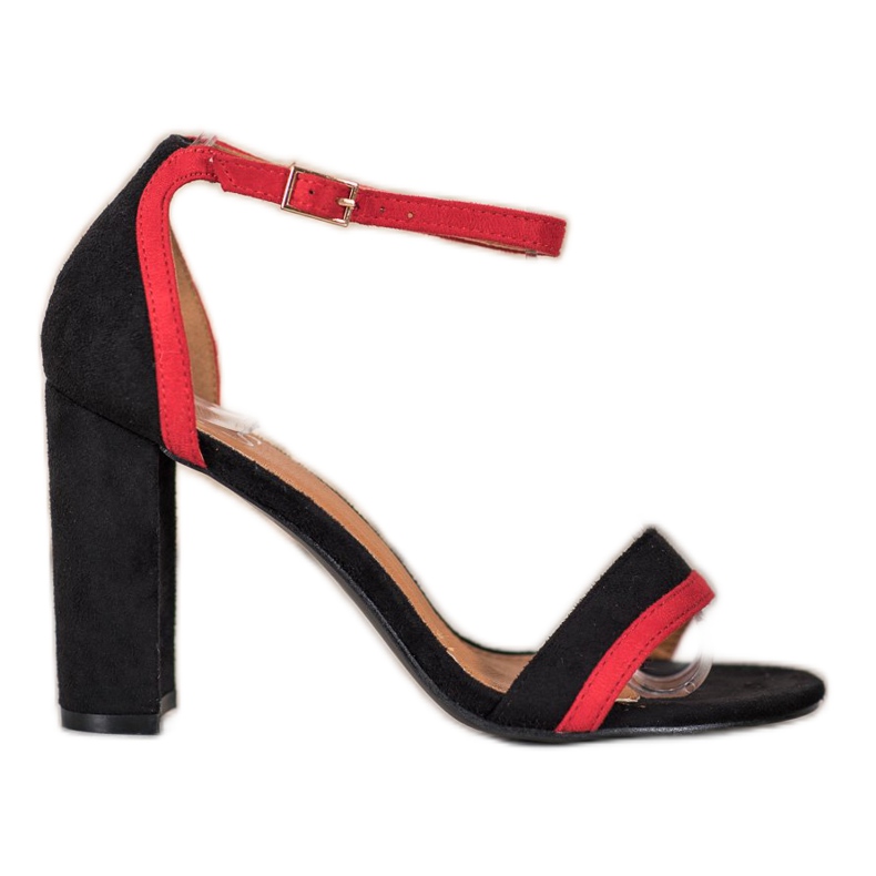 SHELOVET Elegantne sandale s visokim potpeticama crno