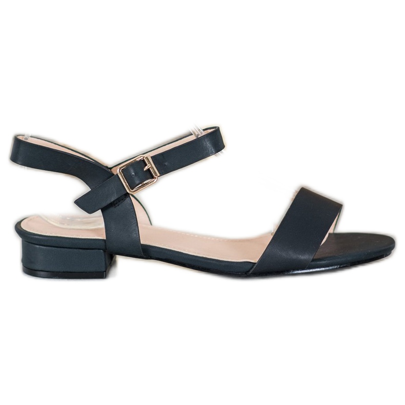 Small Swan Sandale s niskim potpeticama crno