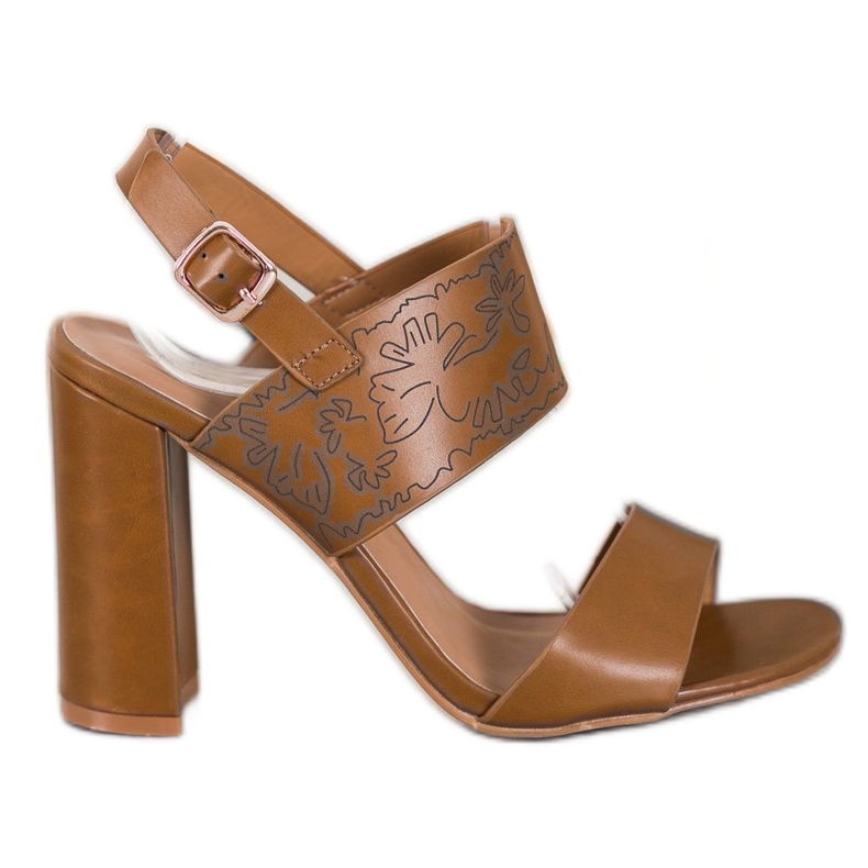 Small Swan Sandale s uzorkom smeđa